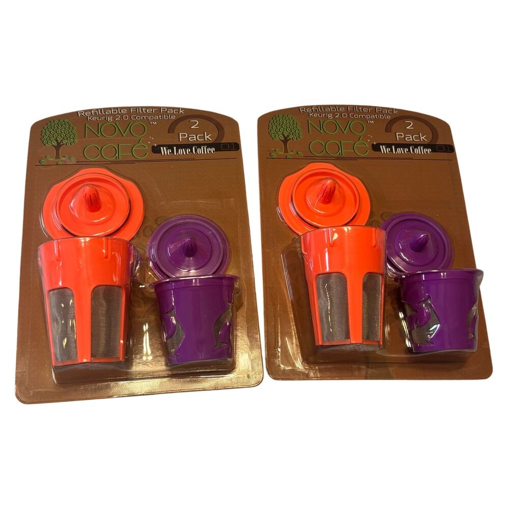 Novo Cafe Reusable Keurig Coffee Filters Lot of 2 Packs